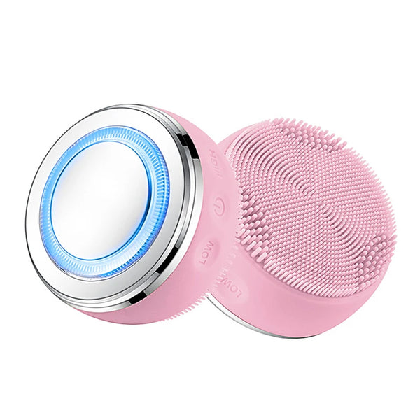 2-in-1 LED Heating Facial Cleansing & Massage Brush – Silicone Sonic Face Cleaner for Deep Pore Cleansing & Skin Rejuvenation