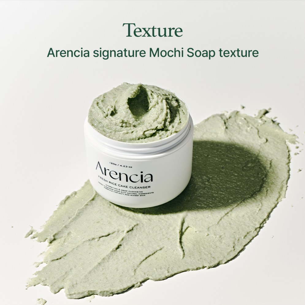 Arencia Fresh Green Rice Mochi Cleanser - 120g | 2-in-1 Purifying Cleanser & Clay Mask