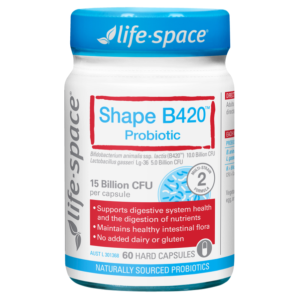 Life-Space Shape B420™ Probiotic – 60 Capsules | Gut Health & Nutrient Absorption