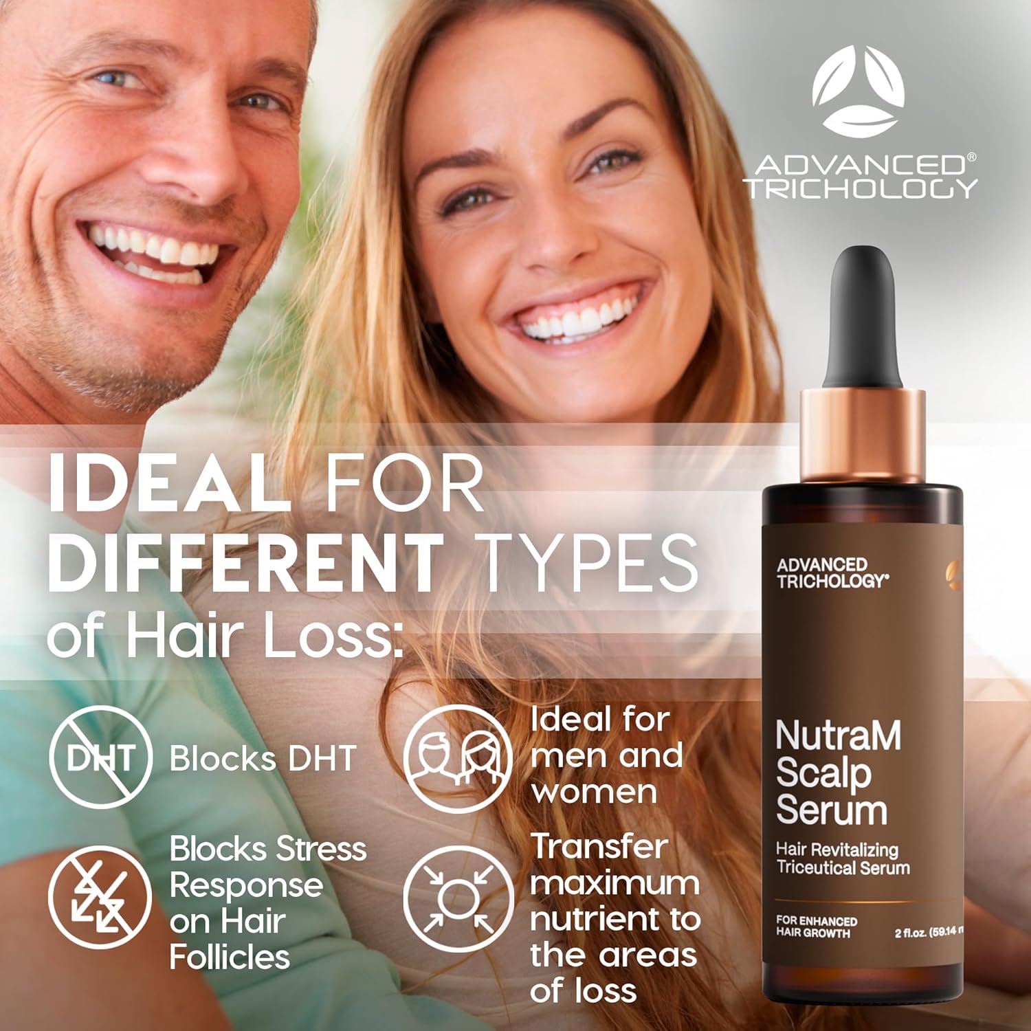 NutraM™ Melatonin Hair Growth Serum - 50ml | Clinically Proven DHT Blocker for Thinning Hair