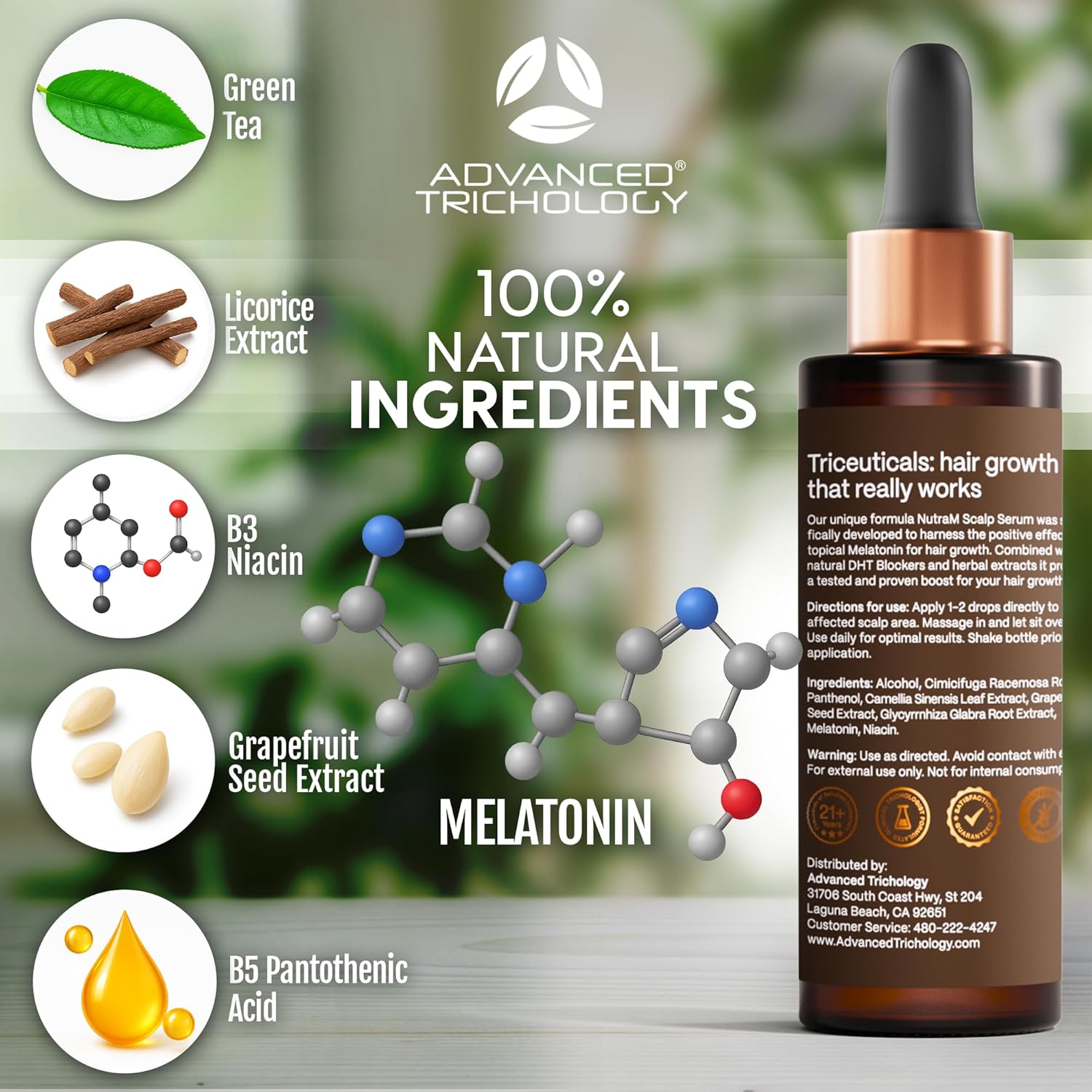 NutraM™ Melatonin Hair Growth Serum - 50ml | Clinically Proven DHT Blocker for Thinning Hair