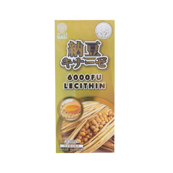 SUN BioChem Natto Kinase 6000FU with Lecithin – 330 Capsules | Heart & Circulation Support