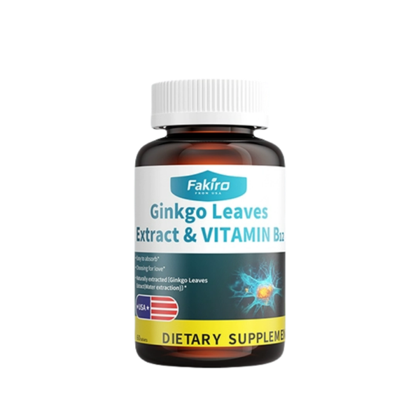 FAKIRO Ginkgo Leaves Extract & Vitamin B12 Supplement – 60 Capsules | Ear Wellness & Hearing Support