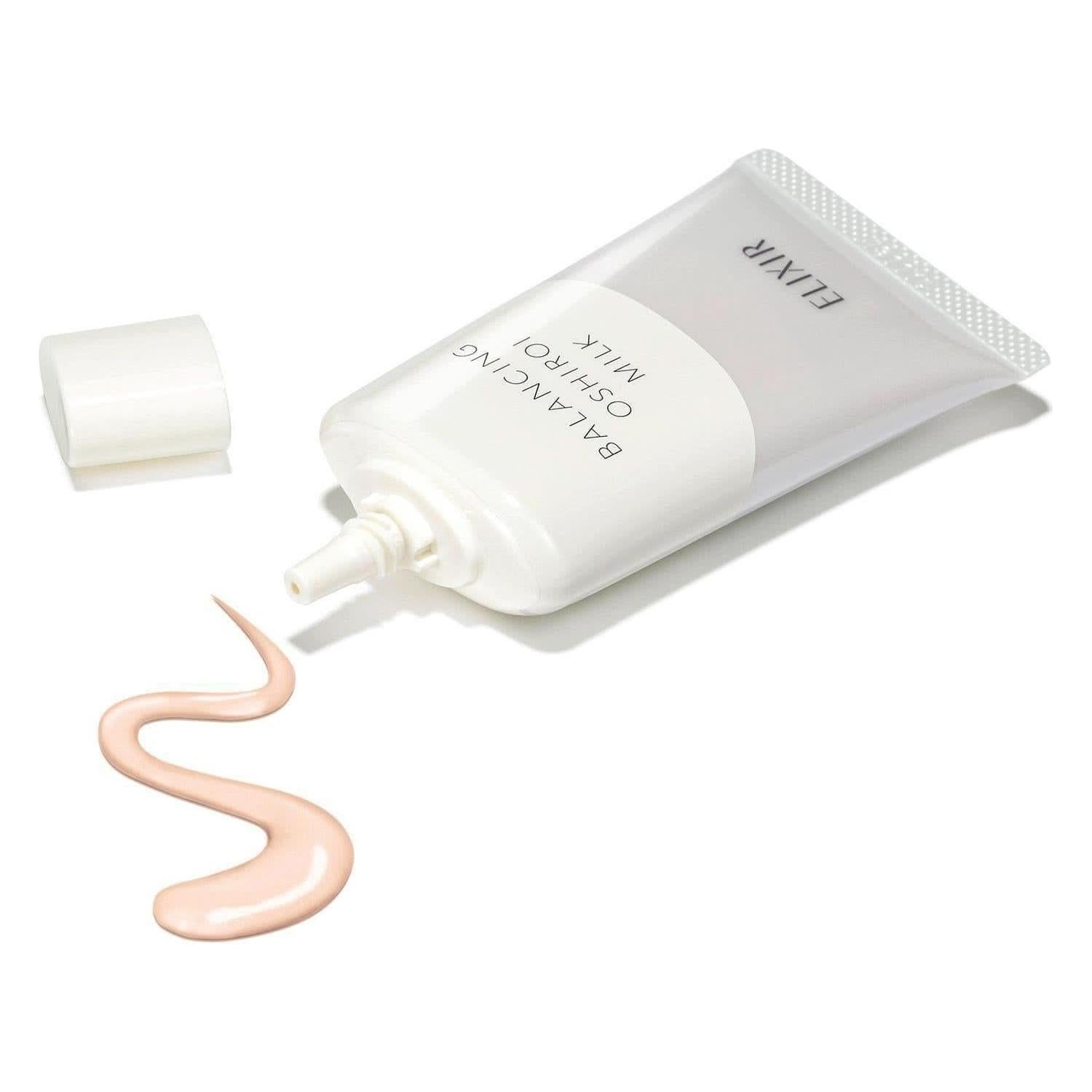 Shiseido Elixir Reflet Balancing Oshiroi Milk SPF 50+ – 35g | Moisturizing & Pore-Blurring Sunscreen