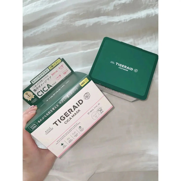 Kosé Tigeraid Cica Intense Moisturizing Repair Mask – 30 Sheets | Daily Sheet Mask for Sensitive & Dry Skin with Cica, Niacinamide & Vitamins