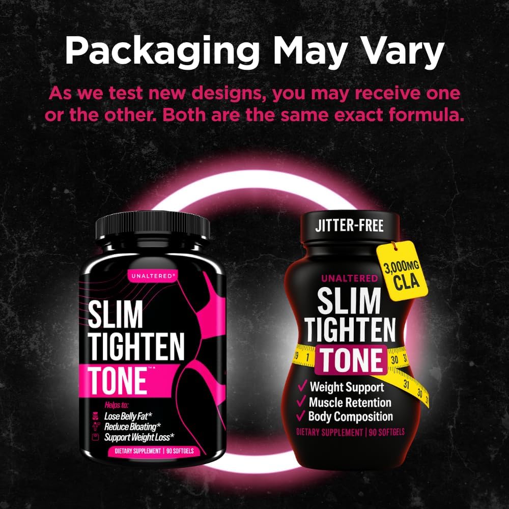 UNALTERED Slim Tighten Tone Dietary Supplement - 90 Softgels | Natural CLA Fat Burner for Belly Fat, Bloating Relief & Hormonal Weight Management