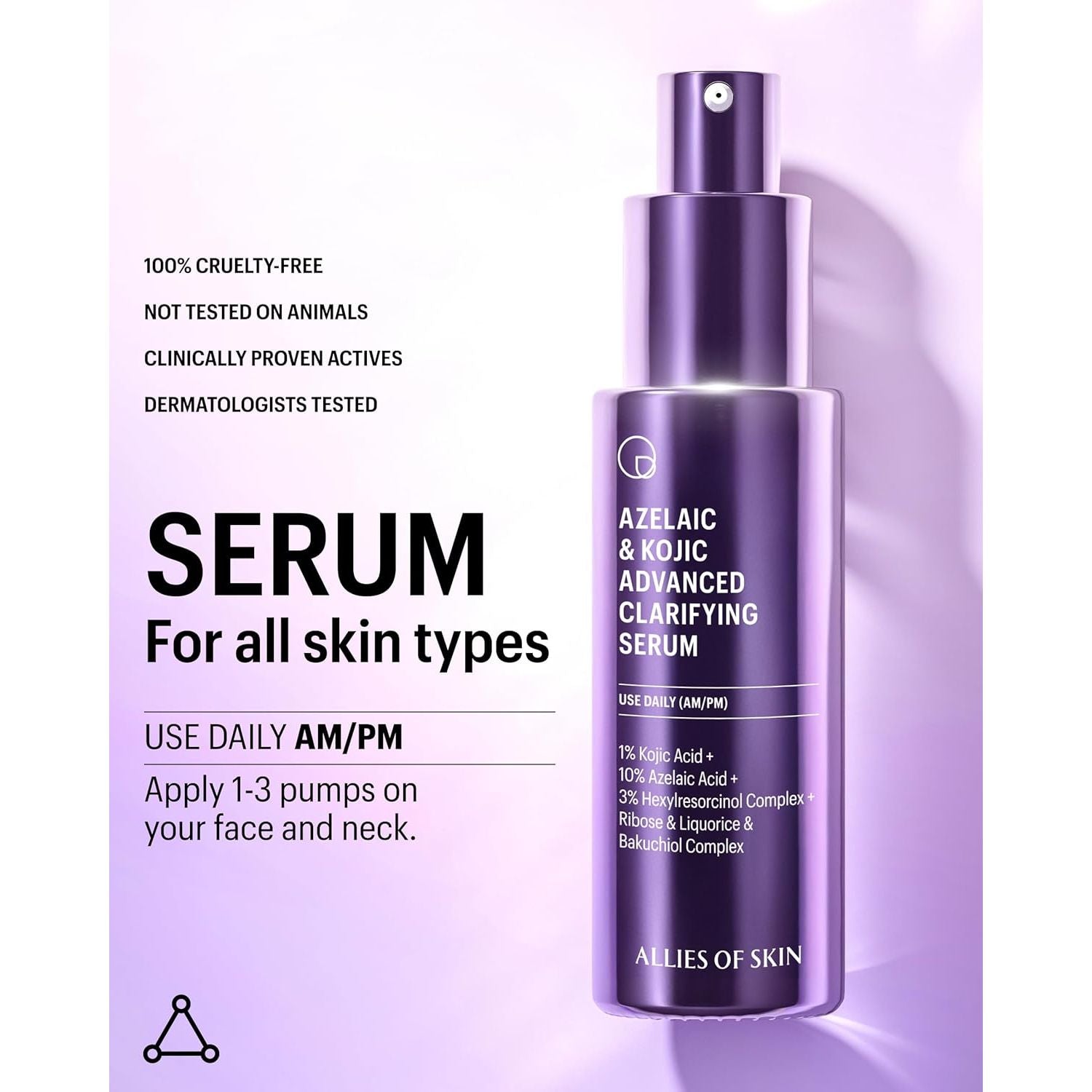 Allies of Skin Azelaic & Kojic Advanced Clarifying Serum – 30ml | 33% Clearer Skin in 1 Month