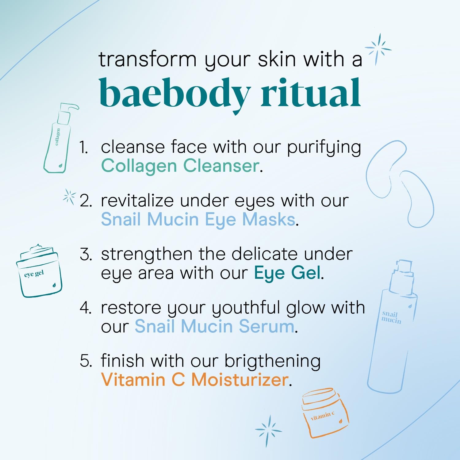 Baebody Snail Mucin Hydrating Serum – 100ml | Collagen-Infused K-Beauty Serum for Dewy Skin, Dark Spots & Fine Lines