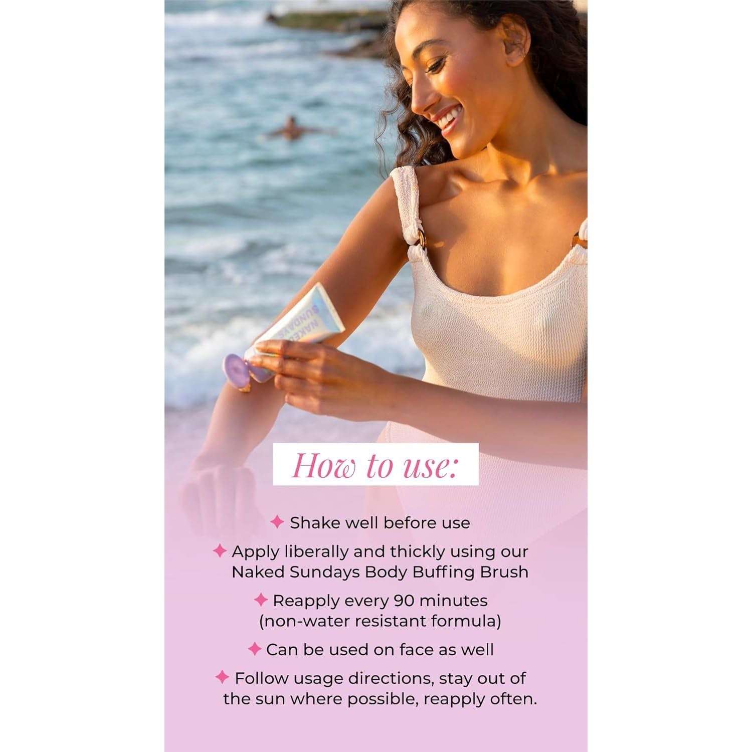 Naked Sundays Golden Glow Body Sunscreen SPF50 – 100ml | Radiant, Firming & Fragrance-Free Sun Protection