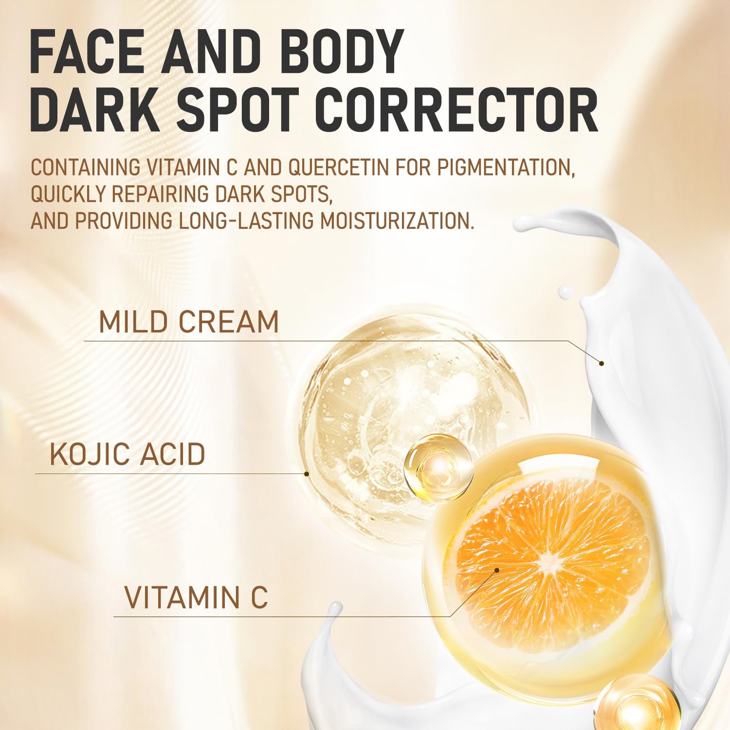 Serumized Kojic Acid & Vitamin C Brightening Cream – 50ml | Fade Dark Spots, Smooth Skin Texture & Boost Radiance