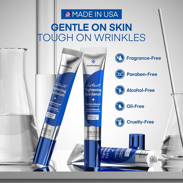 HealthyDerm Instant Tightening Eye Serum + Pullulan Enhanced Lifting Technology – 20ml | Instant Eye Lift & Wrinkle Smoother