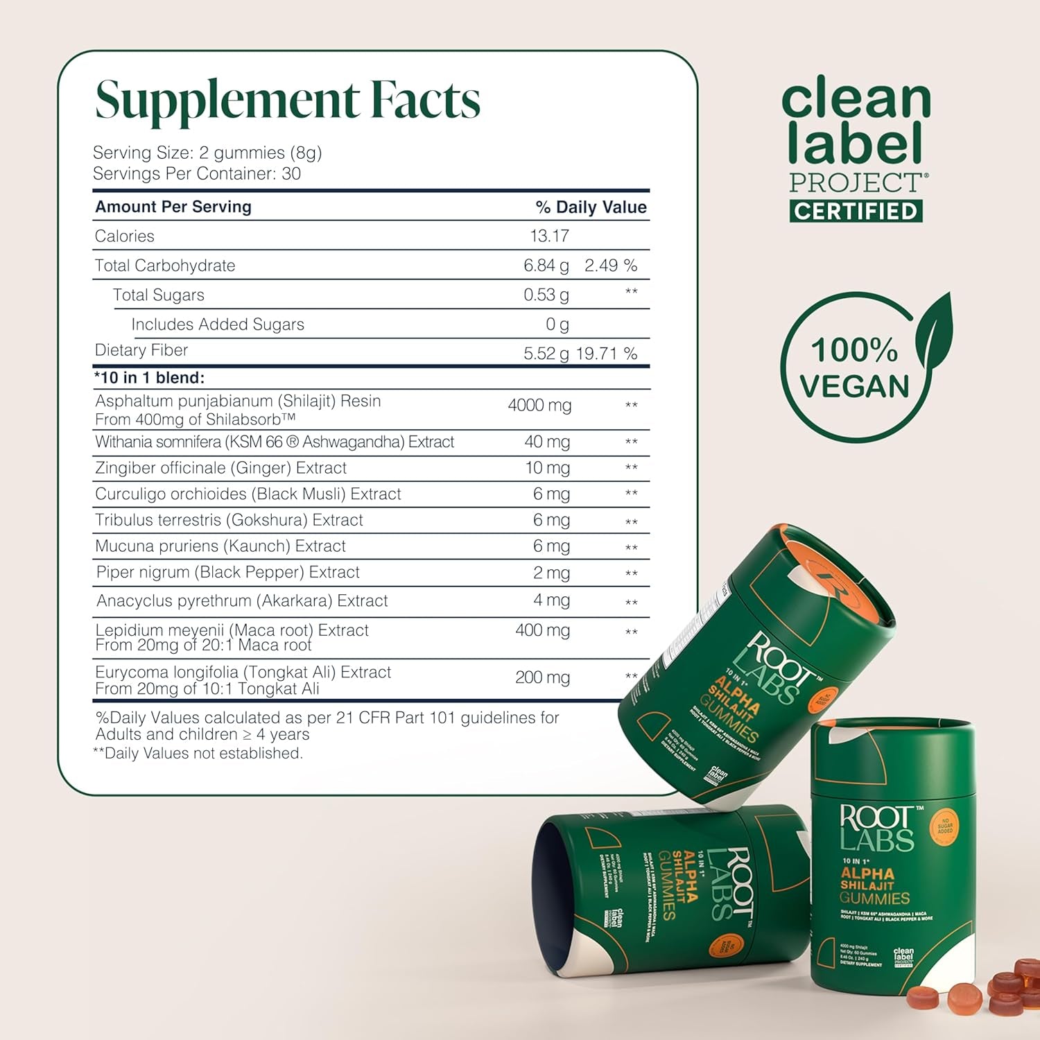 ROOT LABS 10-In-1 Alpha Shilajit Gummies - 60 Gummies