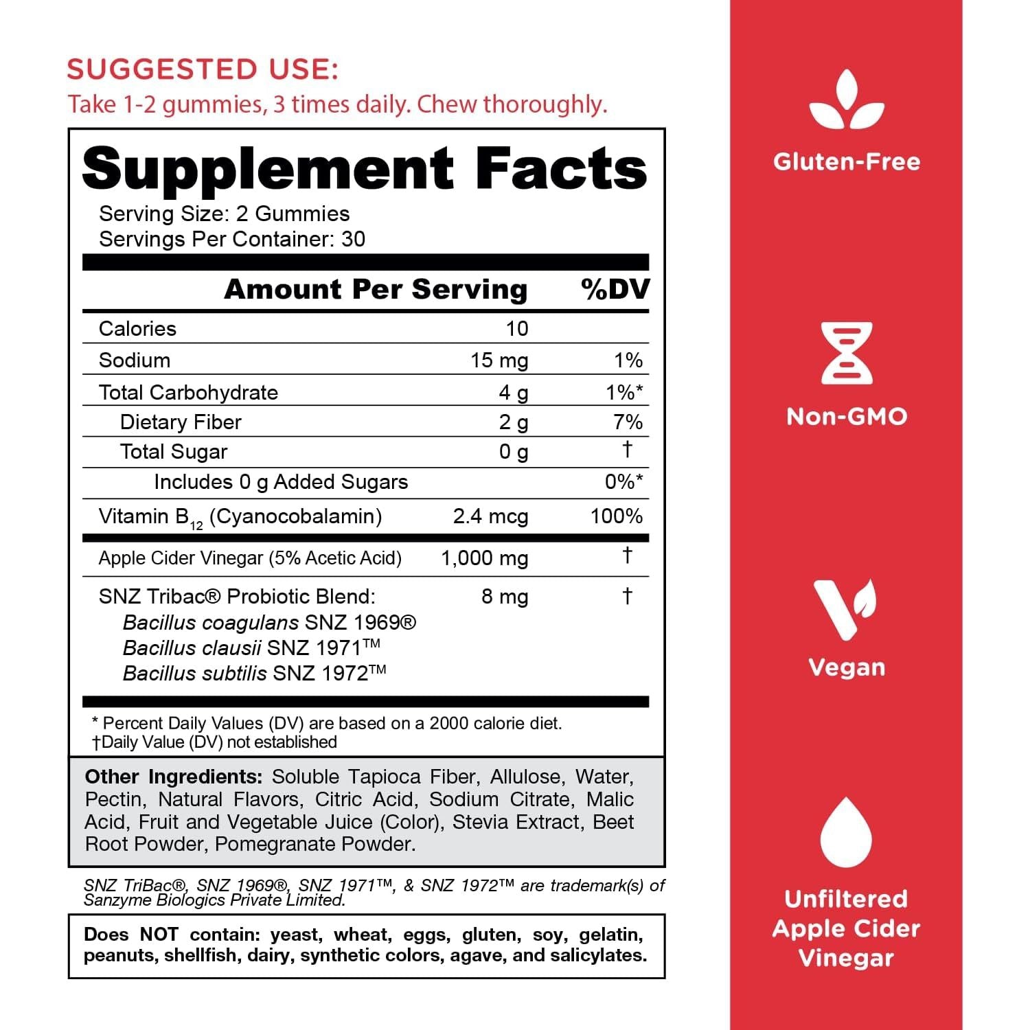 Goli Zero Sugar Apple Cider Vinegar Gummies – 60 Gummies | Gut Health, Bloating Relief & Energy Support