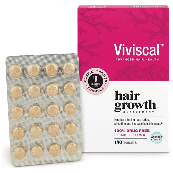 Hair Growth Supplements for Women for Thicker, Fuller Hair, Nourishes Thinning & Loss, with Proprietary Collagen Complex, 180 Tablets, 3 Month Supply