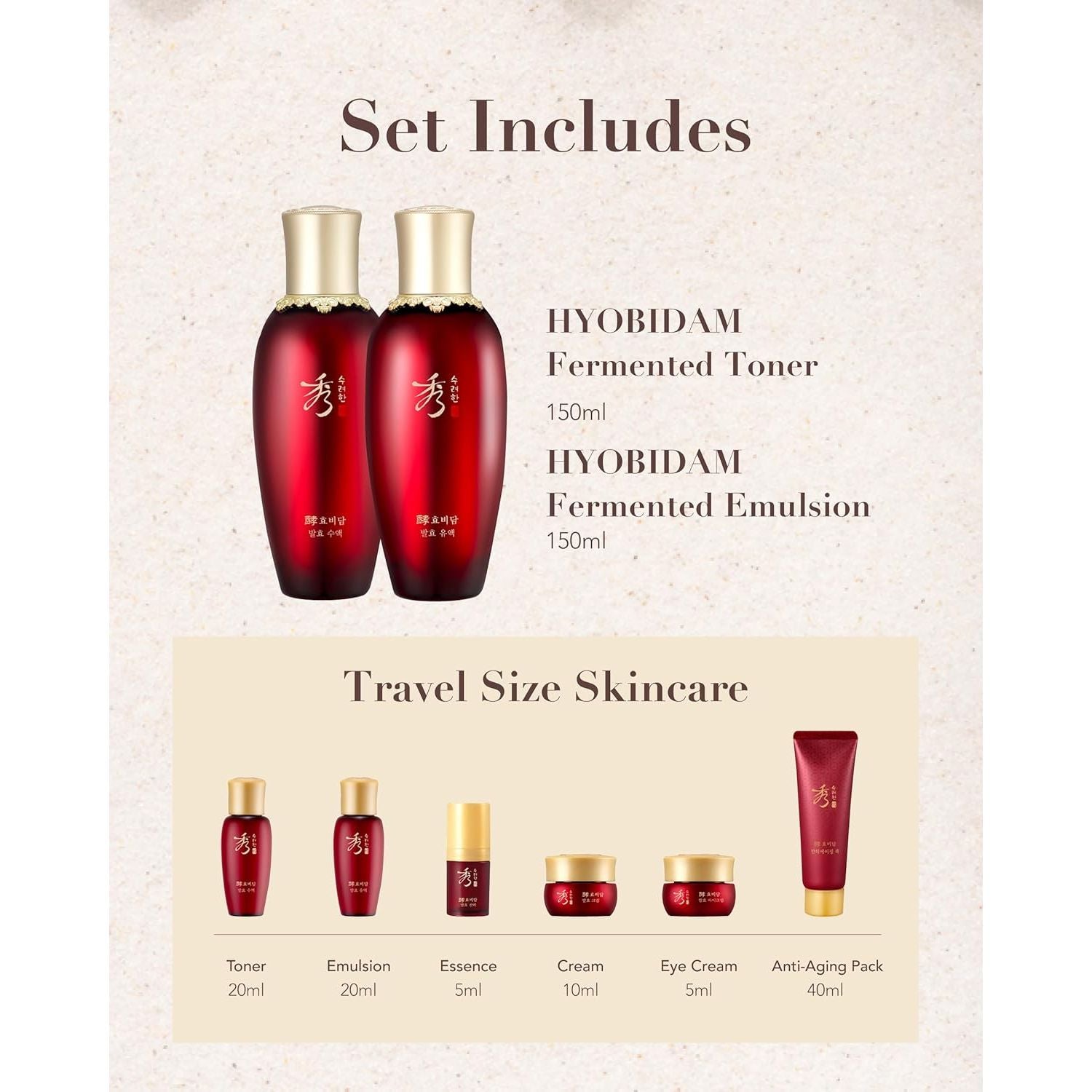 Sooryehan Hyobidam Fermented Skincare Set | Complete Anti-Aging Korean Skincare Collection