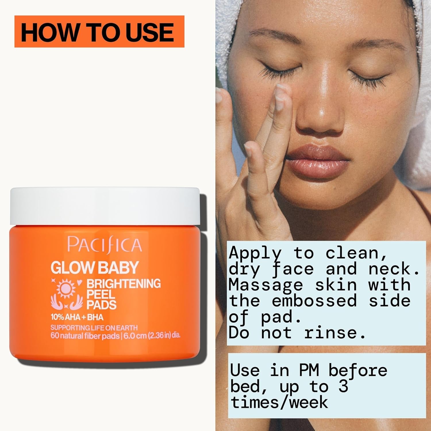 Pacifica Glow Baby Brightening Peel Pads 10% AHA + BHA - 60 Pads