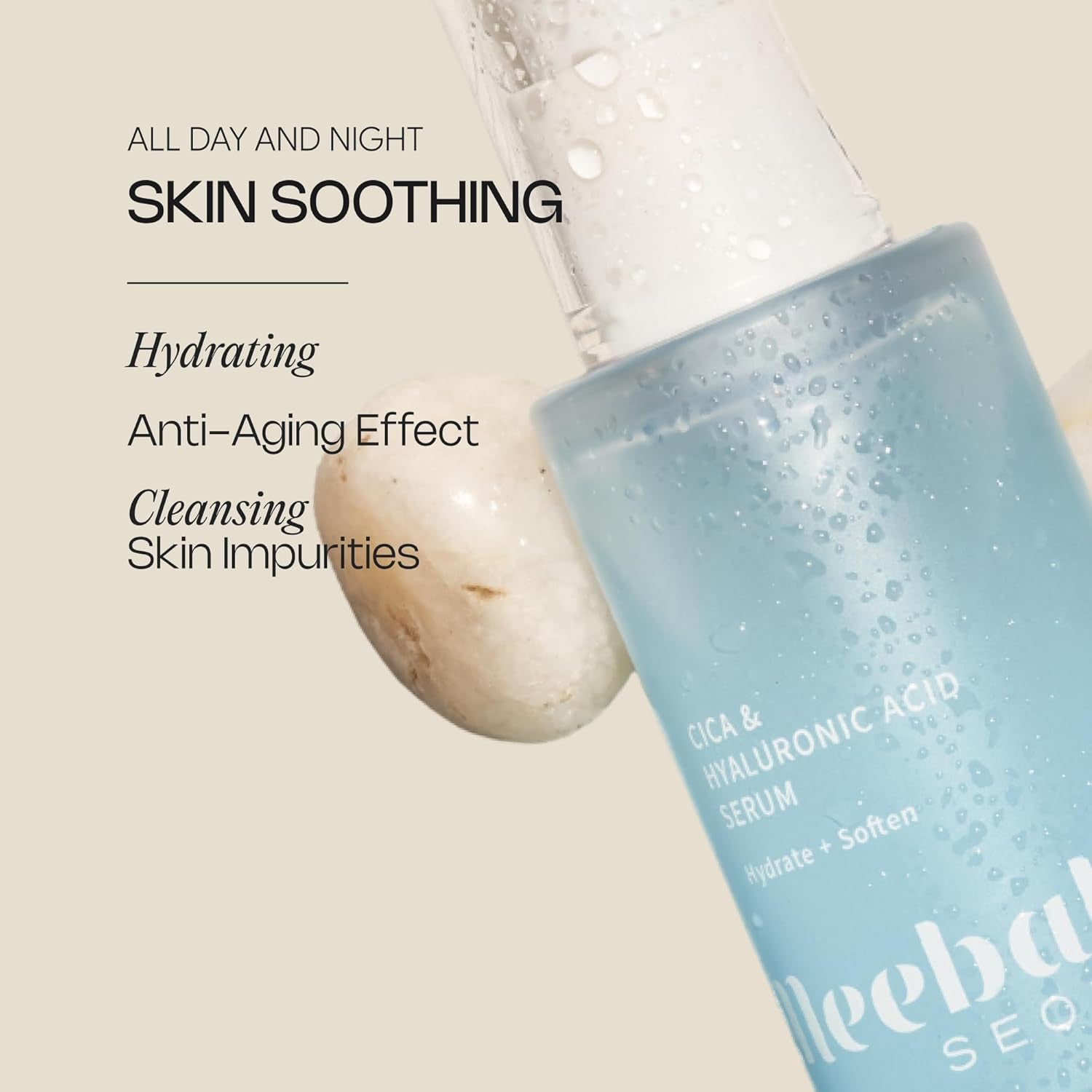 Meebak Cica & Hyaluronic Acid Serum – 30ml | Deep Hydration & Skin Soothing