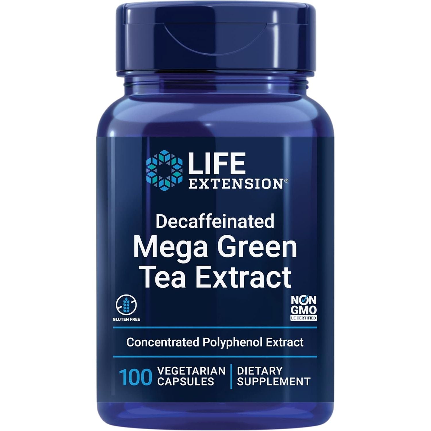Life Extension Decaffeinated Mega Green Tea Extract – 100 Capsules | High-Potency Antioxidant & Heart Health Support