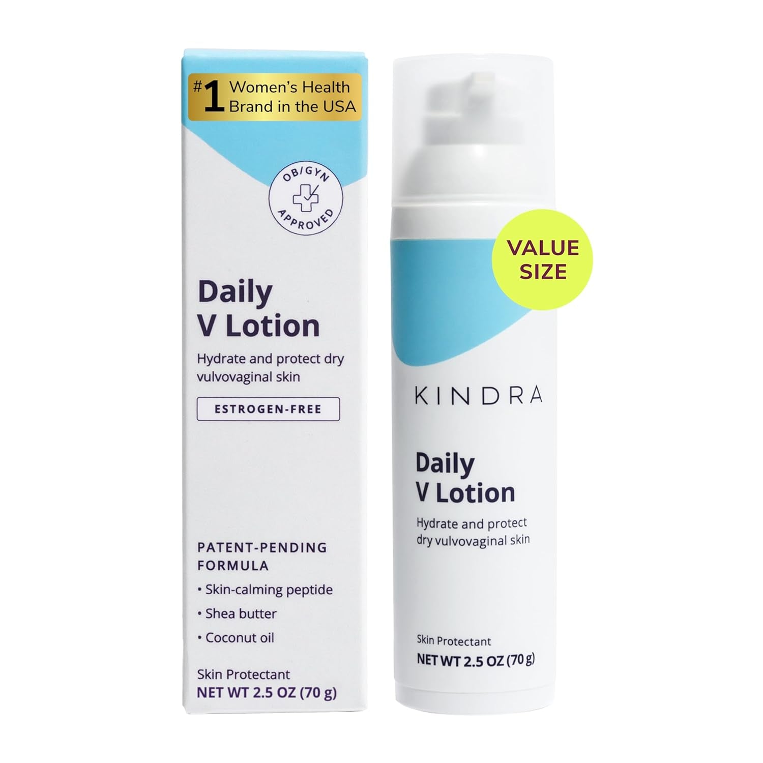 Daily V Moisturizer Lotion XL - Vaginal Cream for Vaginal Dryness and Discomfort - Hormone Free, Gyn Tested, Ph-Balanced, Doctor Recommended - up to 160 Applications