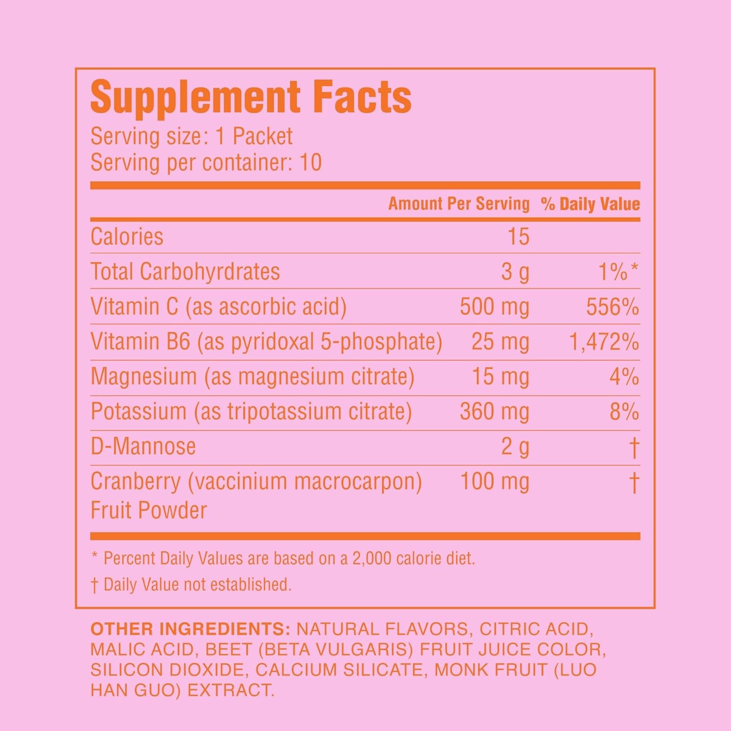 Cheeky Bonsai Bye Bye UTI – 10 Hibiscus Lemonade Drink Mix Packets | D‑Mannose & Cranberry UTI Support