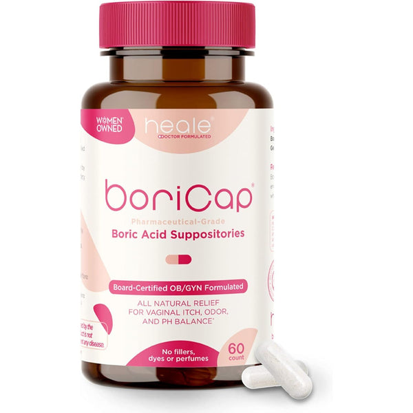 BoriCap Boric Acid Suppositories – 60 Capsules | Vaginal Balance & Odor Control