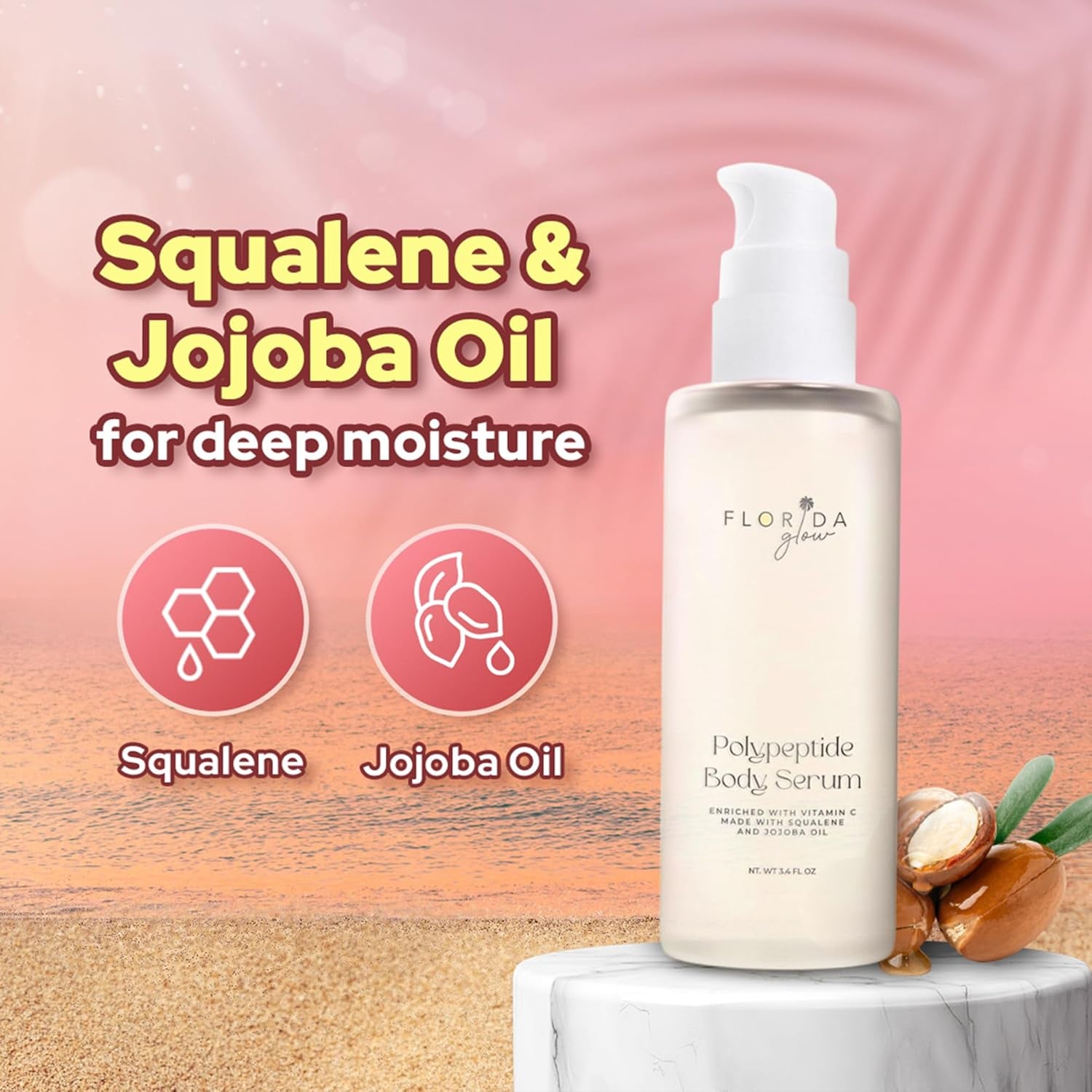 Florida Salt Scrubs Polypeptide Body Serum (Wild Rose) – 100ml | Hydrating, Firming & Collagen-Boosting Body Oil