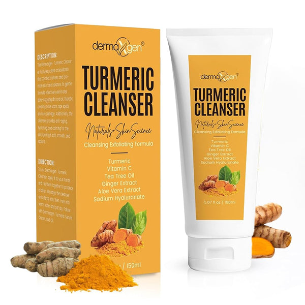 DERMAXGEN Turmeric Cleanser – 150ml | Brightening Face Wash for Acne, Dark Spots & Uneven Tone