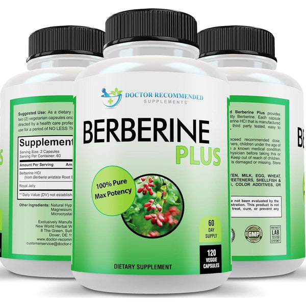 Berberine plus 1200Mg per Serving - 120 Veggie Capsules with Royal Jelly