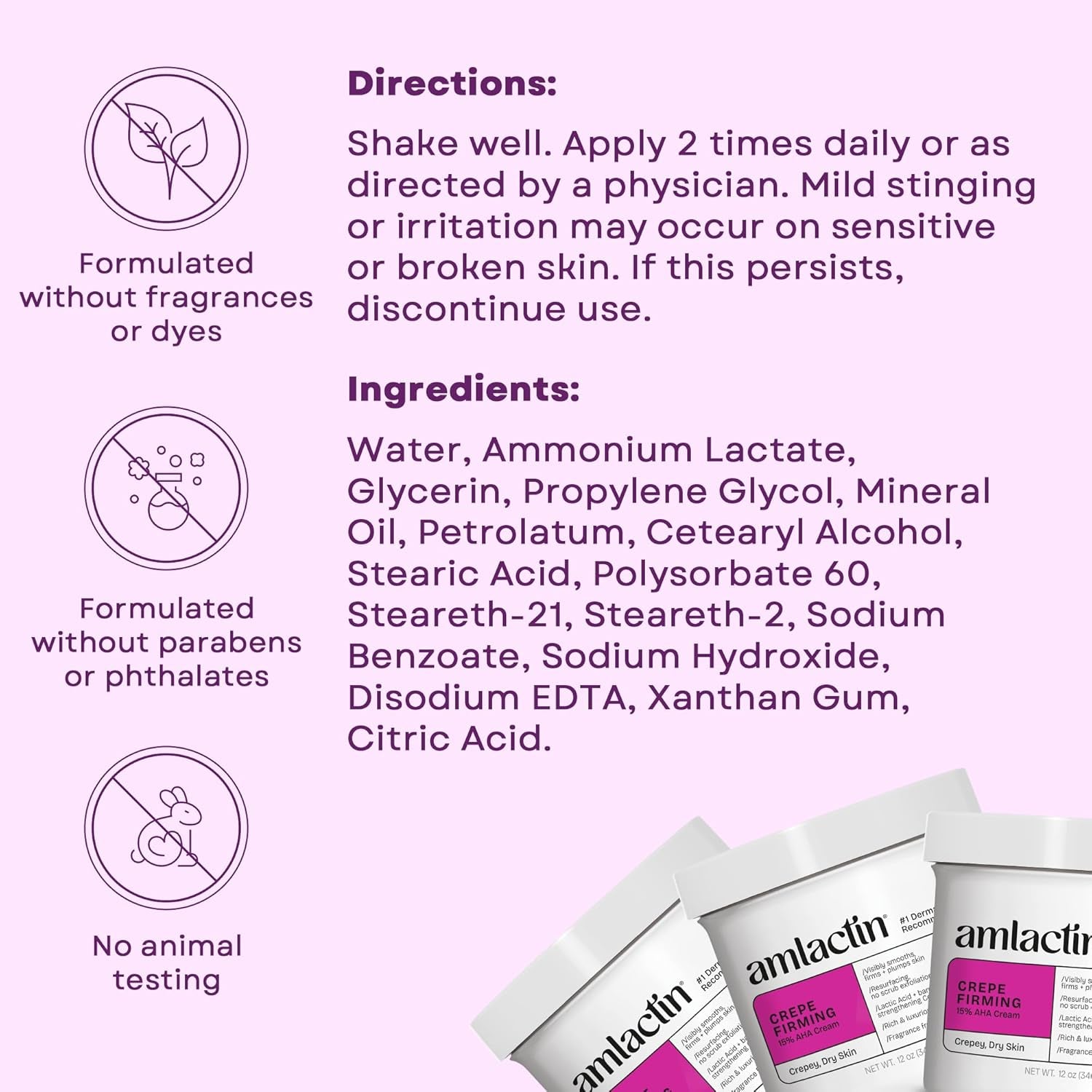 Crepe Firming Cream - Therapeutic Skin Tightening Cream for Body – No-Scrub Exfoliator and Moisturizer, Skin Care with 15% Lactic Acid AHA, 12 Oz (Packaging May Vary)