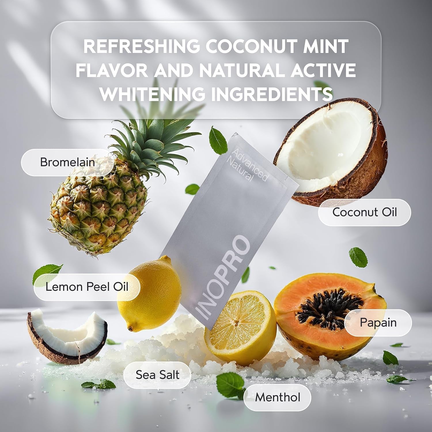 InoPro Advanced Teeth Whitening Strips – 21 Treatments (42 Strips) | Professional Whitening, Stain Removal & Enamel Care