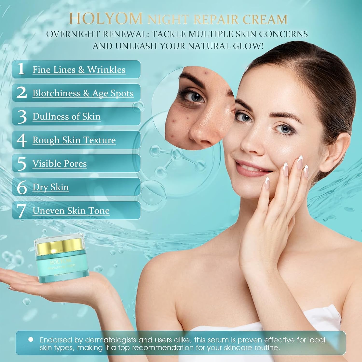 HOLYOM Moisturizing Cream – 60g | Overnight Deep Repair & Hydration