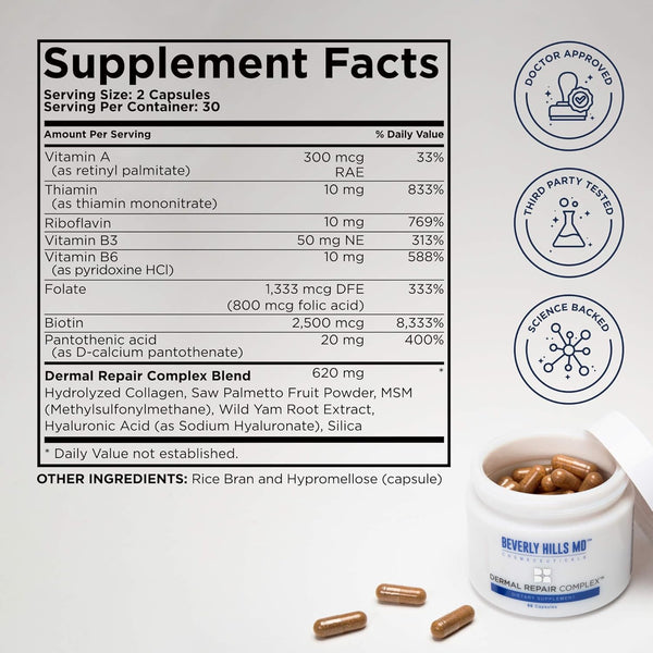 Beverly Hills MD Power Duo Set – Dermal Repair Complex & Rejuv-GH Timeless Beauty Concentrate | Firm, Youthful, Radiant Skin Inside & Out