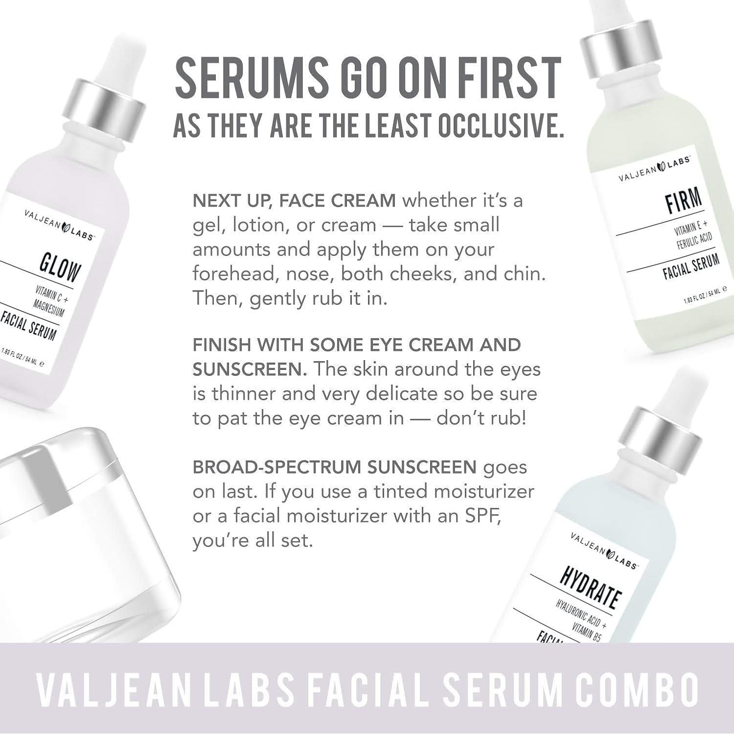 Valjean Labs Facial Serum Combo Pack – 3 x 30ml | Hydrate, Glow & Firm for Targeted Skin Renewal