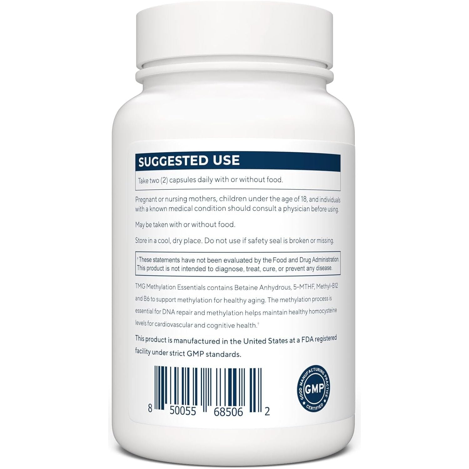 Renue By Science TMG Methylation Essentials – 120 Capsules | Cellular Health & DNA Protection Formula