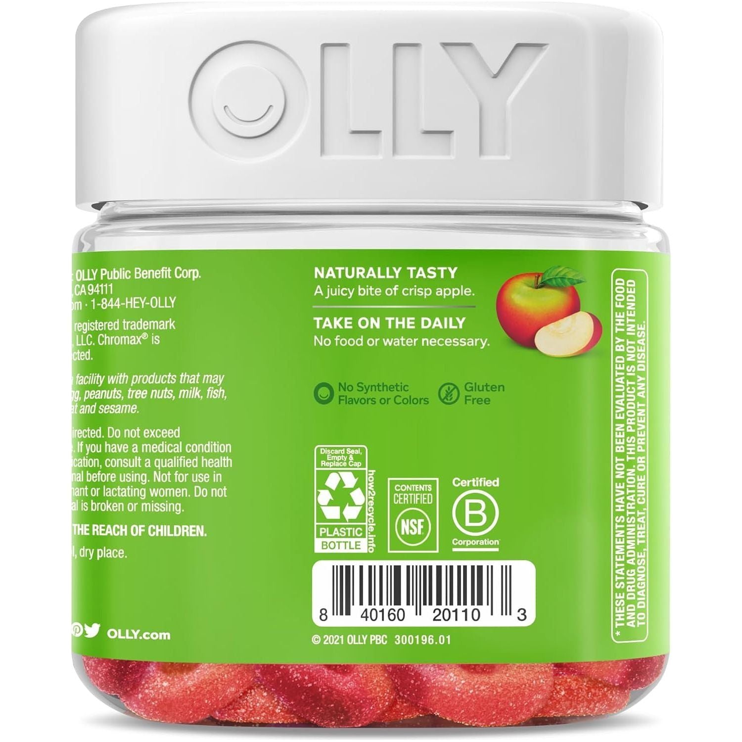 Metabolism Gummy Rings, Apple Cider Vinegar, Vitamin B12, Chromium, Energy and Digestive Health, Chewable Supplement, Apple Flavor - 30 Count