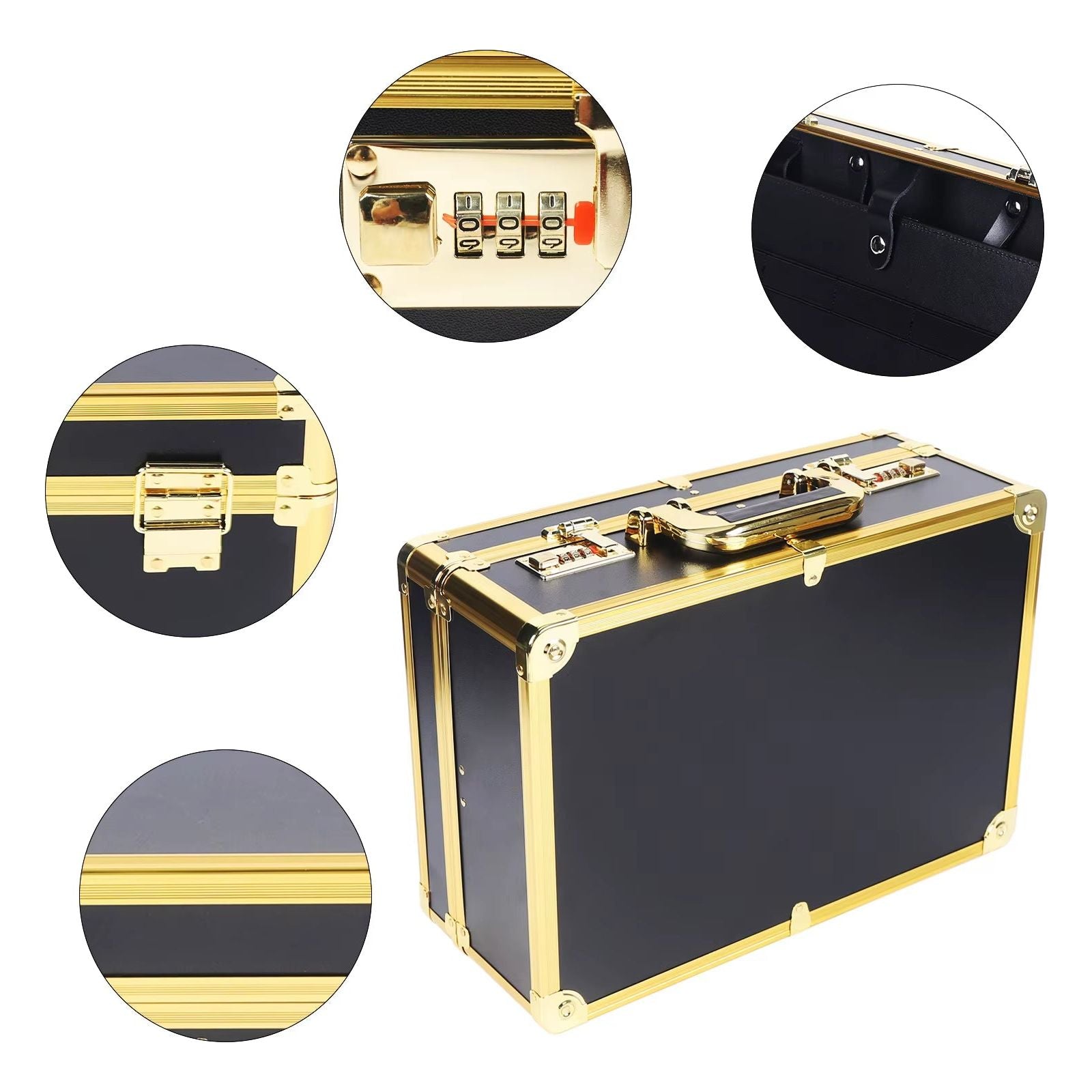 Rocky Crystal Large Hairdresser Case/Salon Beauty Barber Tool Kit Travel Carry Toolbox (Golden)