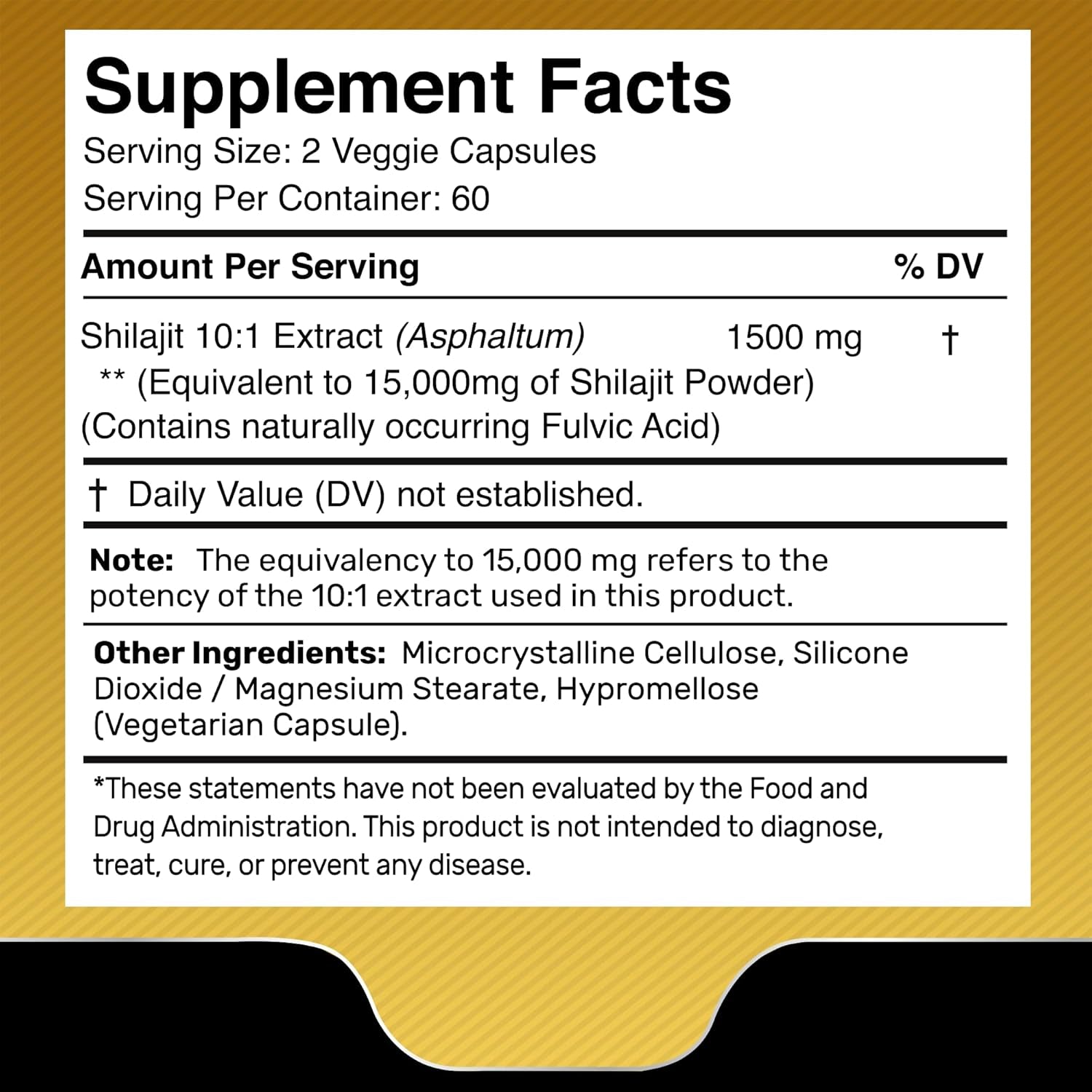 WELLNESS LABSRX Fulvic Acid Shilajit 15,000MG - 120 Capsules