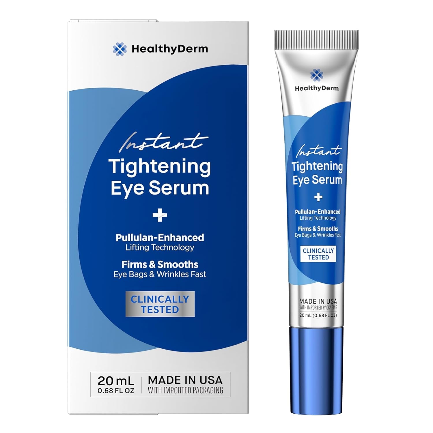 HealthyDerm Instant Tightening Eye Serum + Pullulan Enhanced Lifting Technology – 20ml | Instant Eye Lift & Wrinkle Smoother
