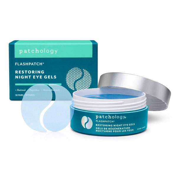 Patchology FlashPatch Restoring Night Eye Gels – 30 Pairs | Overnight Retinol & Peptide Depuffing Treatment