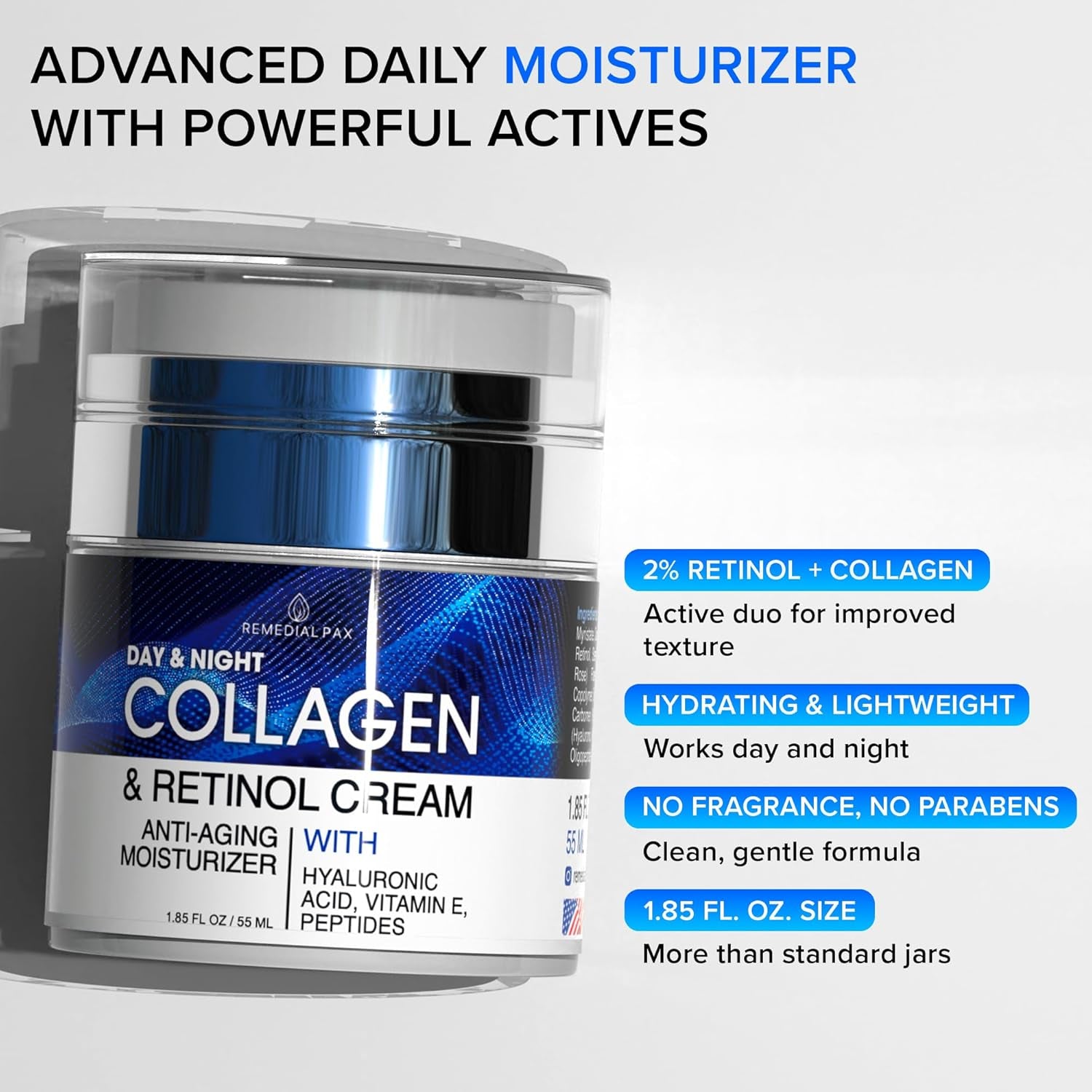 REMEDIAL PURITY AESTHETICS EXPERIENCE Day & Night Collagen & Retinol Cream – 55ml | Firming, Hydrating & Anti-Aging Care