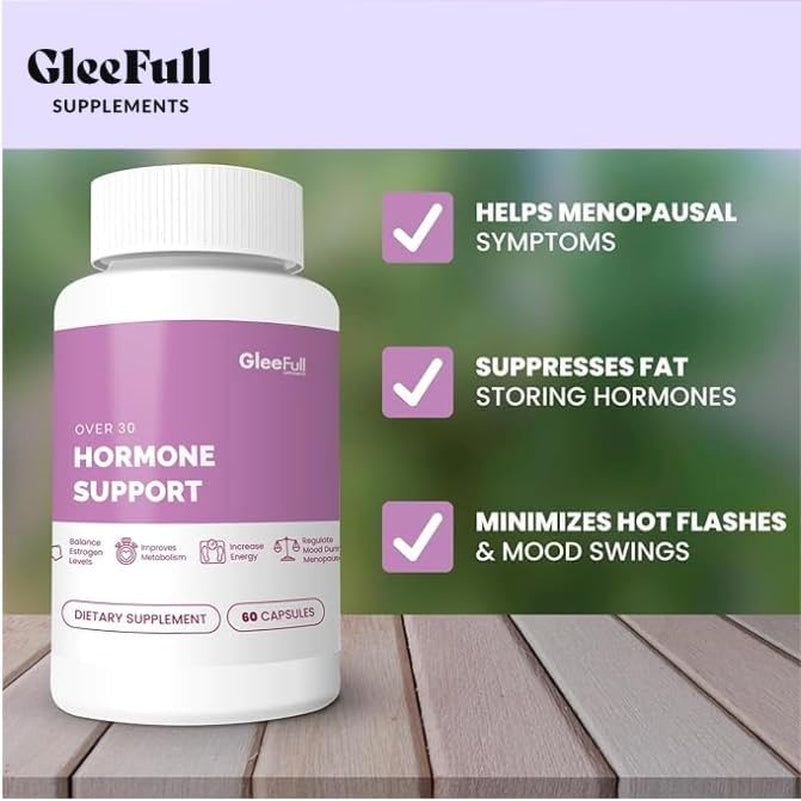 GleeFull Over 30 Hormone Support – 60 Capsules | Natural Menopause & Hormonal Balance Support with Maca Root & Ashwagandha