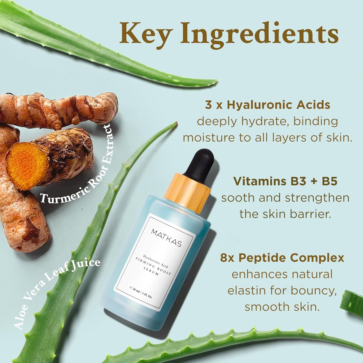 MATKAS Hyaluronic Acid Firming Boost Serum – 30ml | Deep Hydration, Firming & Glow-Enhancing Korean Face Serum