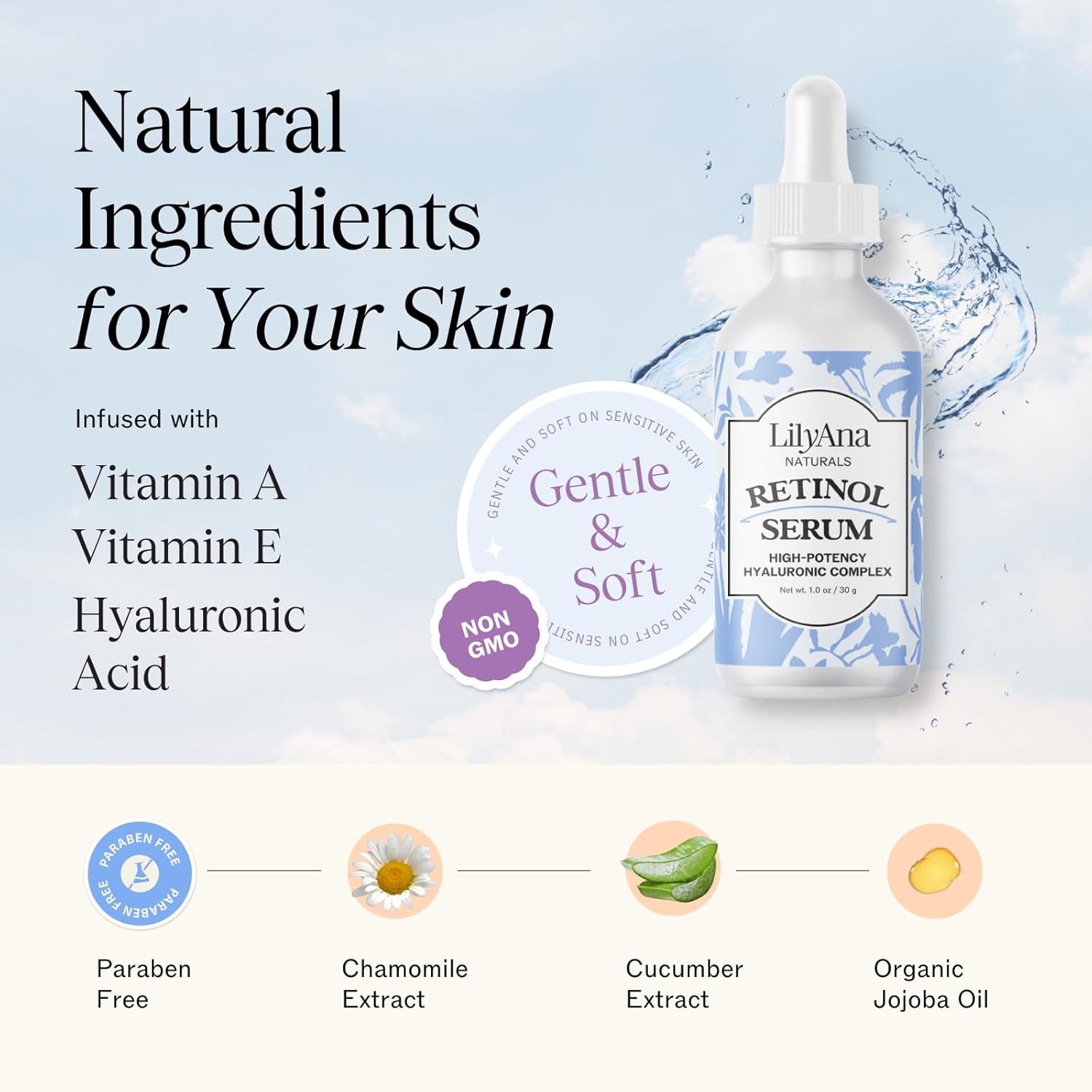 LilyAna Naturals Retinol Serum – 30g | Anti-Aging, Brightening & Acne-Fighting Treatment