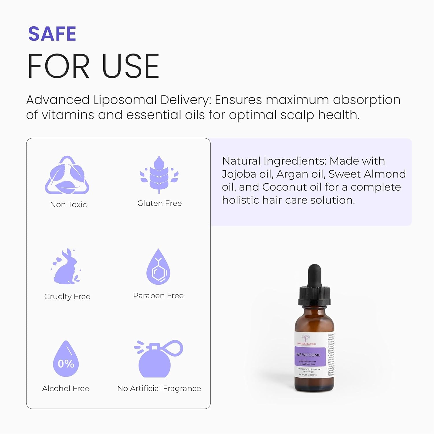 NOVA DERM INSTITUTE Hair We Come – 30ml | Ayurvedic Hair & Scalp Oil for Growth, Thickness & Shine