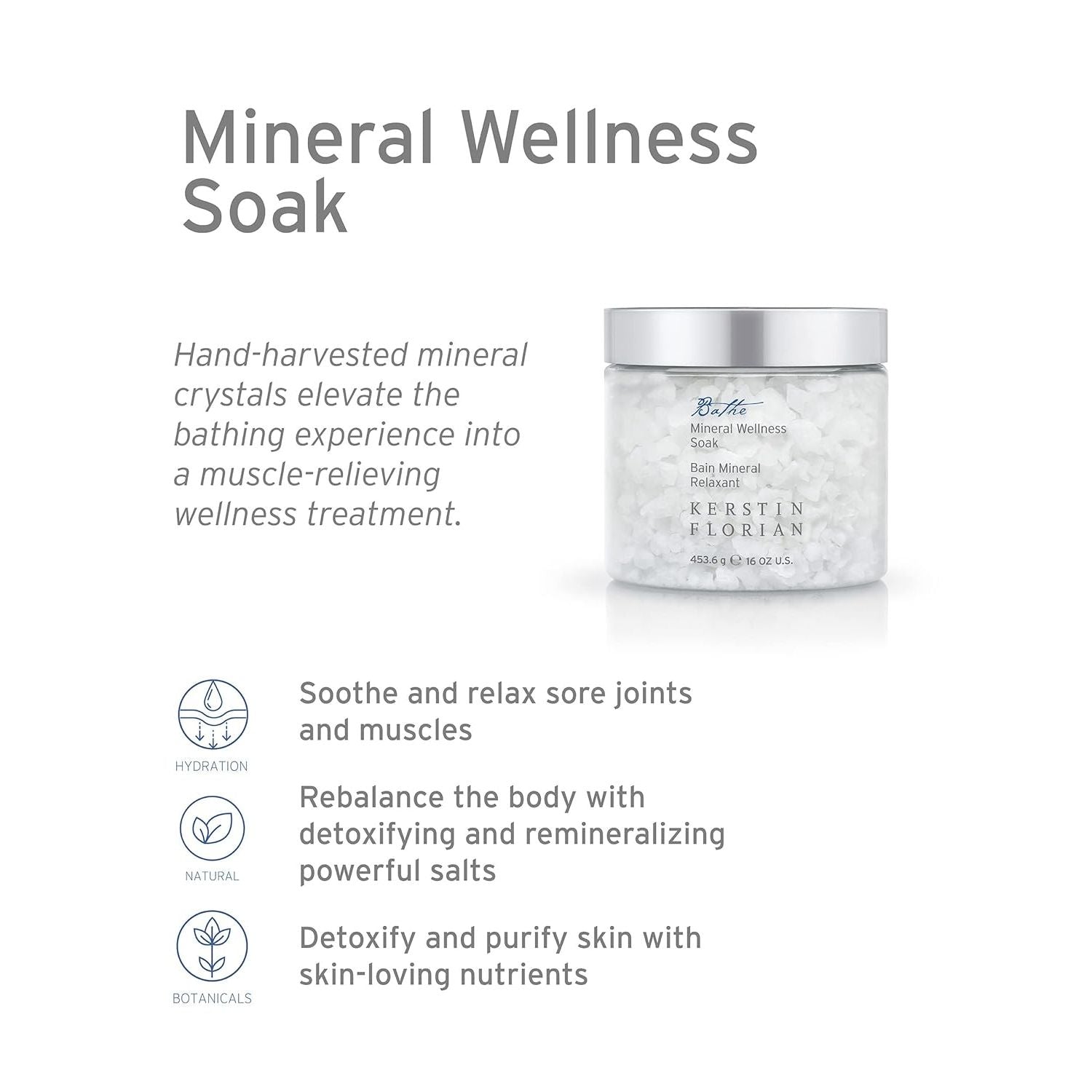 Kerstin Florian Bathe Mineral Wellness Soak – 453.6g | Spa-Quality Mineral Bath Salts