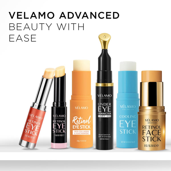 VELAMO ADVANCED Retinol Eye Stick – 10g | 8-in-1 Anti-Aging, Brightening & Firming Balm