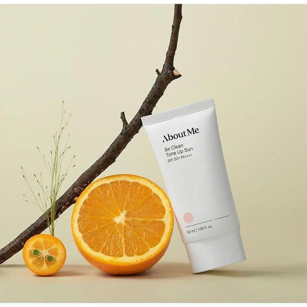 [About Me] Be Clean Tone Up Sun SPF 50+ PA++++ - 50ml Physical Sunscreen with Niacinamide for Brightening Protection - Glam Global UKAbout Me