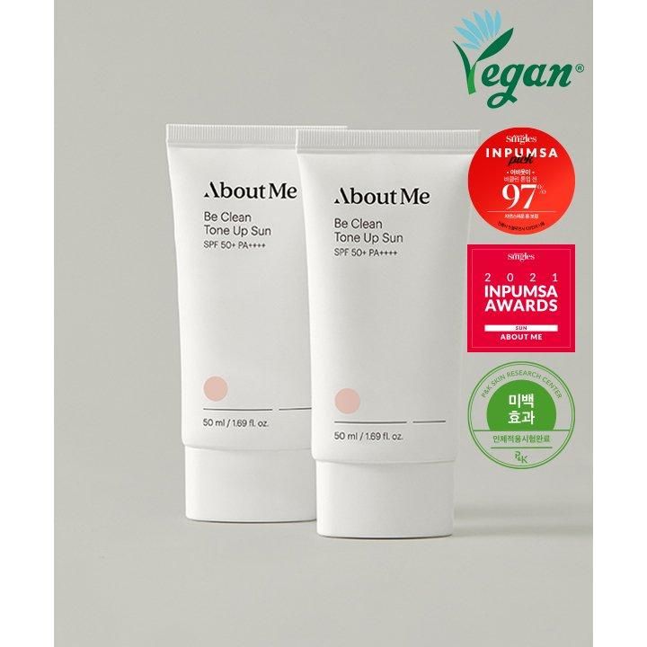 [About Me] Be Clean Tone Up Sun SPF 50+ PA++++ 50ml - Glam Global UK