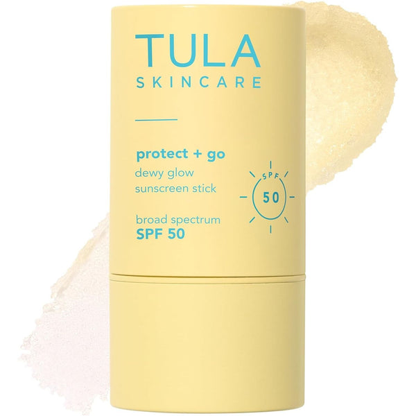 TULA SKINCARE Protect + Go Dewy Glow Sunscreen Stick – 96g | SPF Protection with a Radiant Finish