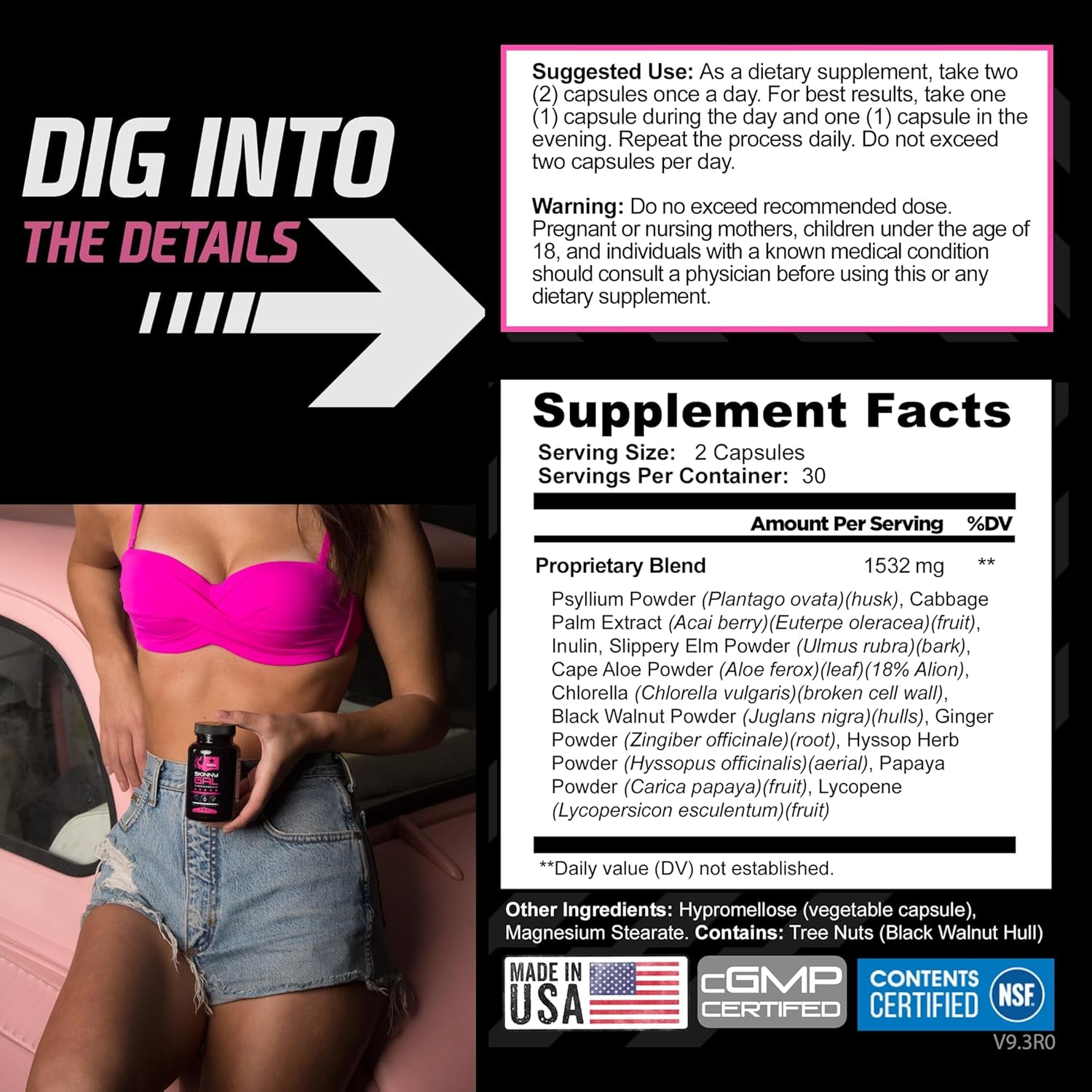 Rockstar Skinny Gal 3.0 – 60 Capsules | Thermogenic Fat Burner for Women with Appetite Control & Natural Energy Boost